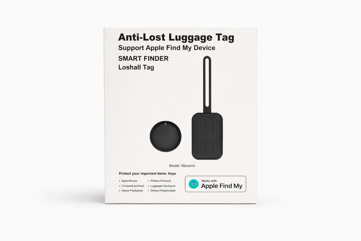 Cestovná menovka na batožinu so skrytým lokátorom (Apple Find My)